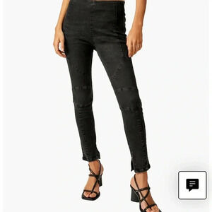 Free People Bella Moto Skinny Jeans size 27/ size 4 NWT -‎ Worn Black